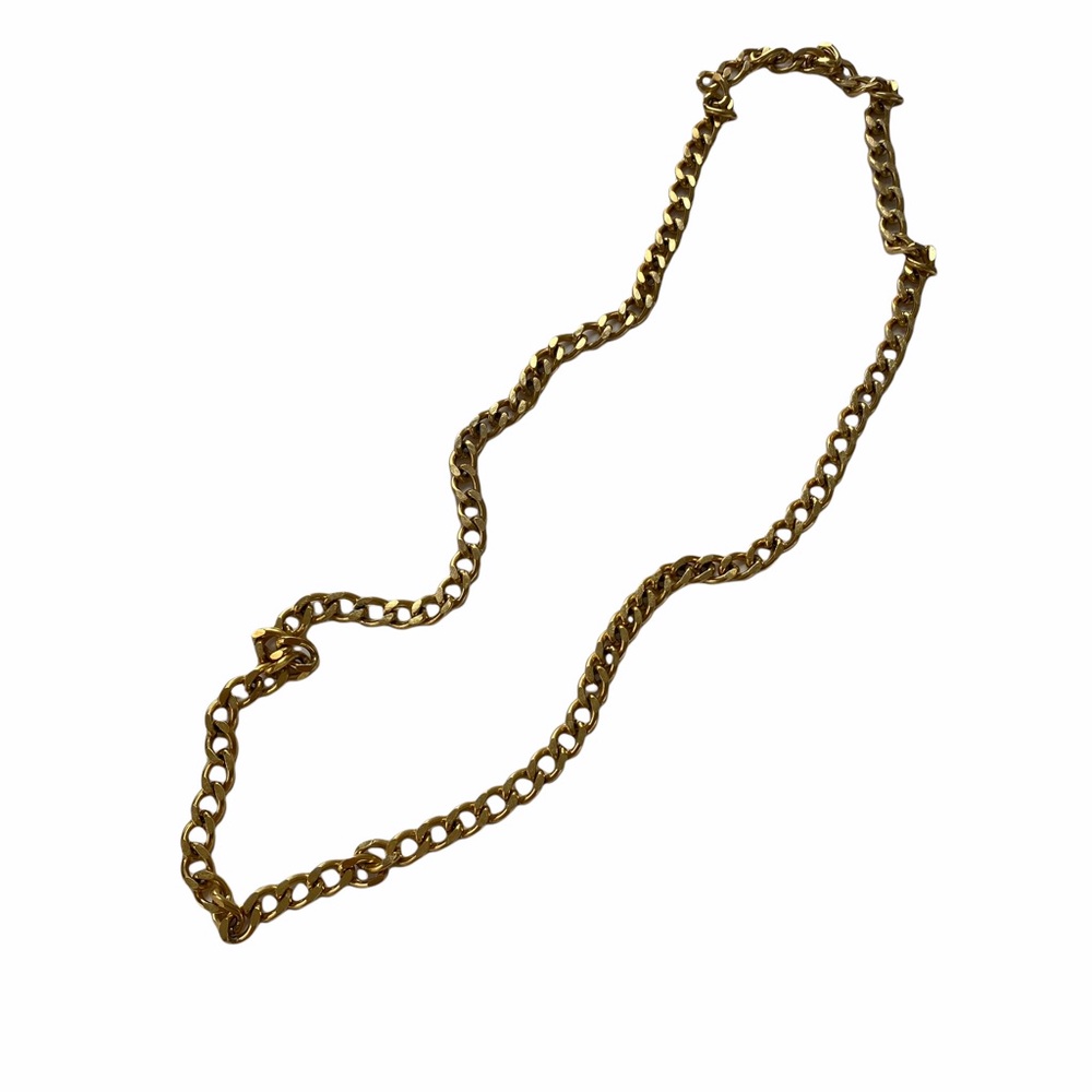 Gold Long Chain Fashion Jewelry Necklace 21.5in